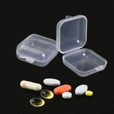10Pcs Mini Clear Plastic Small Box Jewellery Earplugs Container Storage Box D