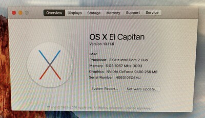 Apple iMac 20-inch Educational July 2009 2GHz Intel Core 2 Duo