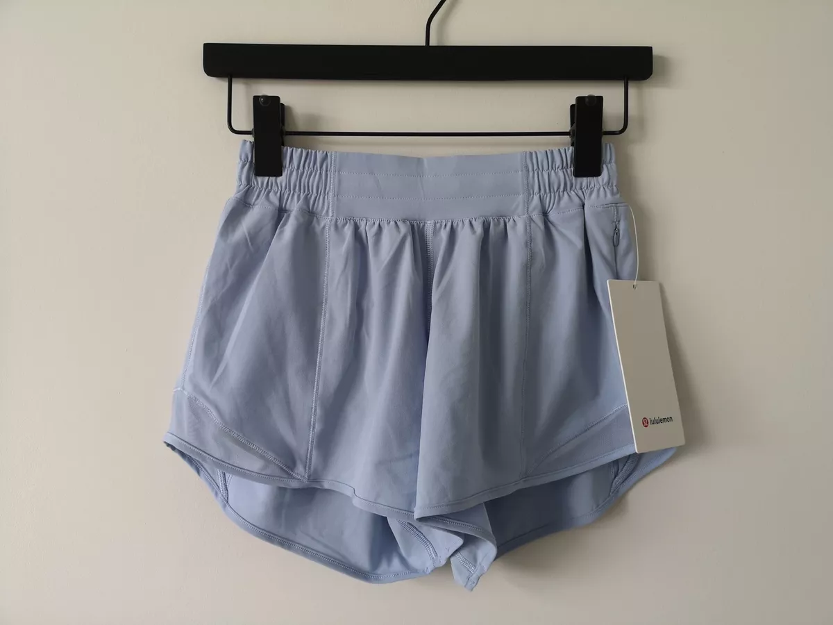 NWT LULULEMON BLEN Light Blue LTWT Low Rise Lined 4 Hotty Hot Shorts 4