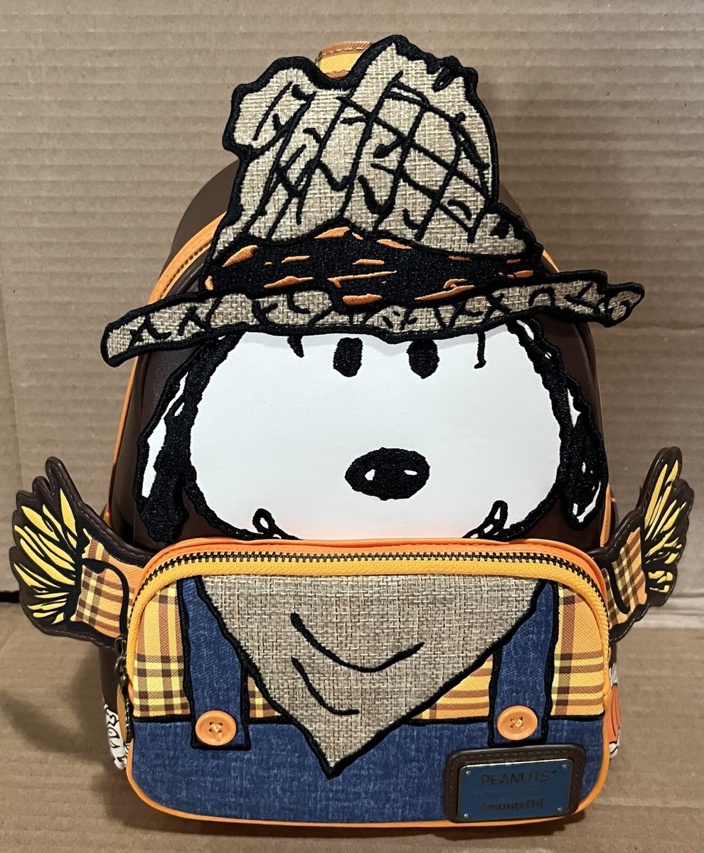【Lounge Fly】Peanuts Snoopy Scarecrow Cosplay Mini Backpack Loungefly Mini Backpack Peanuts Snoopy Scarecrow Cosplay