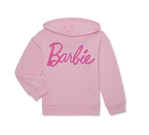 Barbie LOGO Girls Graphic Hooded Sweater Medium NEW