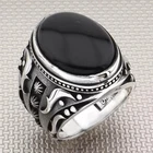 925-Sterling Silver | Gemstone Black Onyx Comfortable Unique Birthday Men's Ring