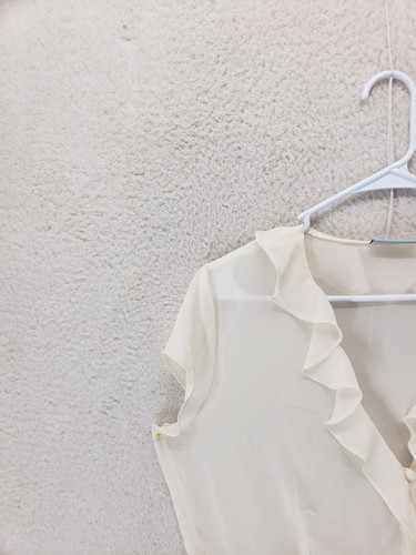 Valerie Stevens Women Top Large Cream 100% Polyester Short Sleeve Sleepshirt - Picture 2 of 17
