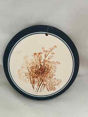 Blue Moon Pottery Bread Bun Warmer Wall Plaque 5.5 Impressed Flowers