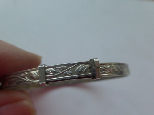 bracelet ancien enfant argent marqué silver 5,71gr la. maxi 5,5cm ép