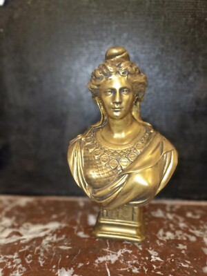 Grand Buste Marianne 46cm République Classique Aspect Bronze Doré