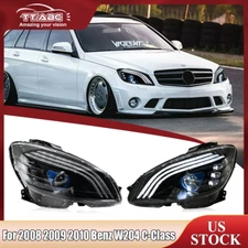 Full LED Headlights For 08-10 Mercedes Benz W204 C-Class C300 C350 Sequential
