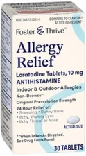 Foster & Thrive |  Antihistamine | 30 Tabs | 24 Hour | Non-Drowsy | Loratadine