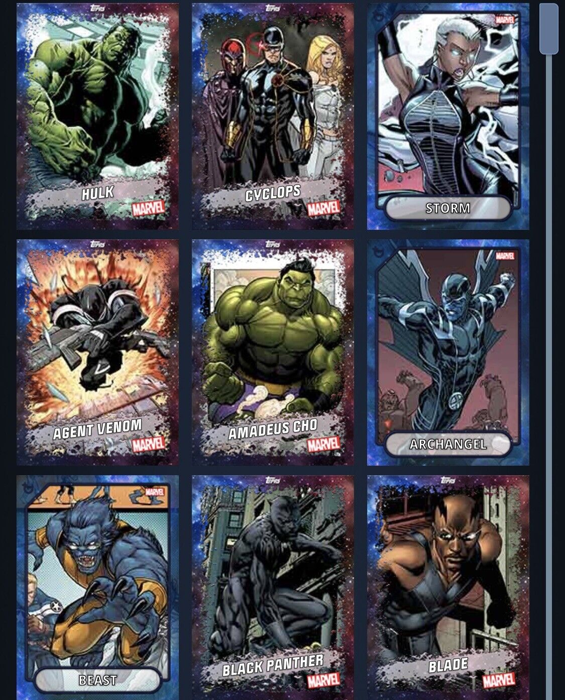 Topps Marvel Collect 2021 Complete Fire Tier 10 with 7 Awards