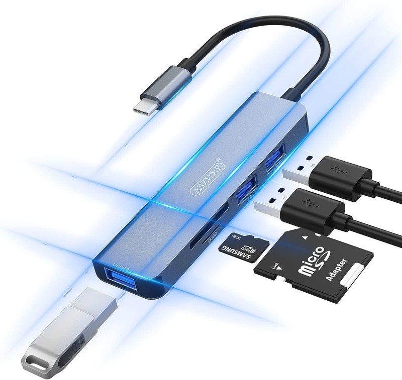 USB C ASZUNE 5 in 1 Universal USB Hub Multiport Adapter (Mac compatible) FAST!