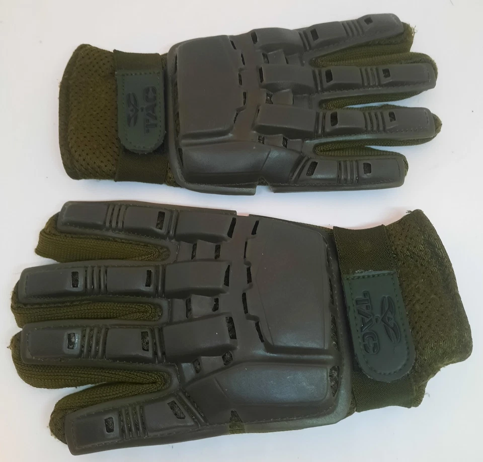 Guantes de airsoft de paintball duros con dedo completo Tag - verde oliva - medianos Foto 4 de 4