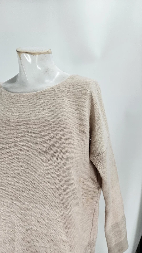 Vince Women's Sweater Medium Vintage Peach Cashmere Knit Striped - Image 2 of 4