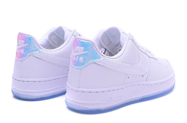 Nike Air Force 1 PRM Iridescent Hologram MultiColor Triple White Ice Womenâs 11 for sale online