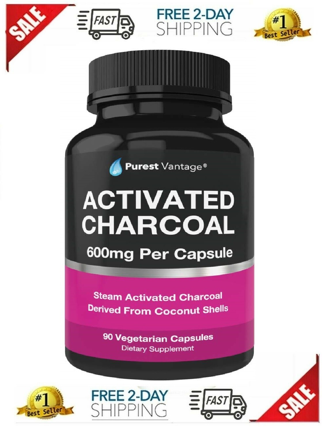 Pura Carbon Activado Capsulas 600 Mg Por Capsula 90