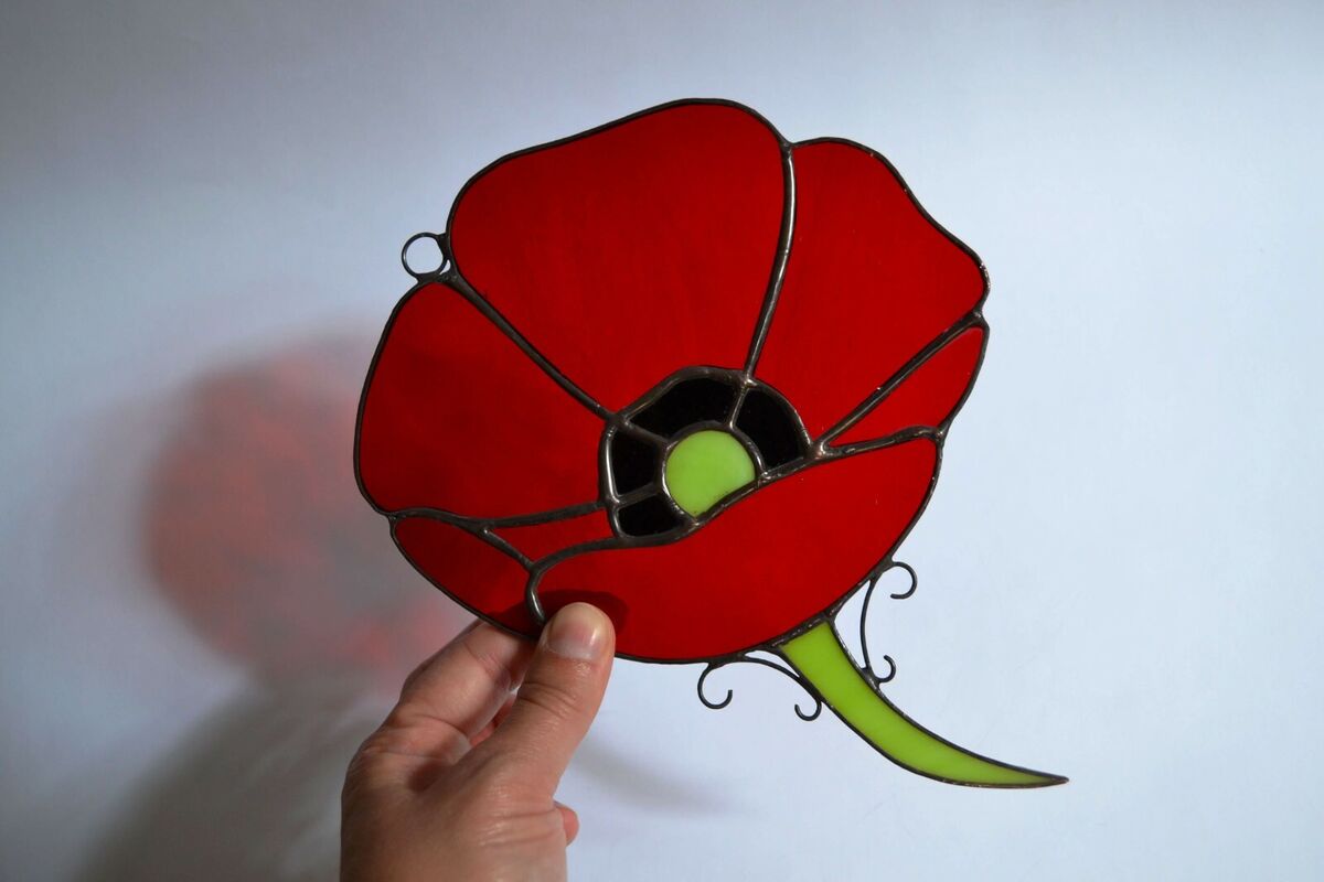 Stained Glass Poppy