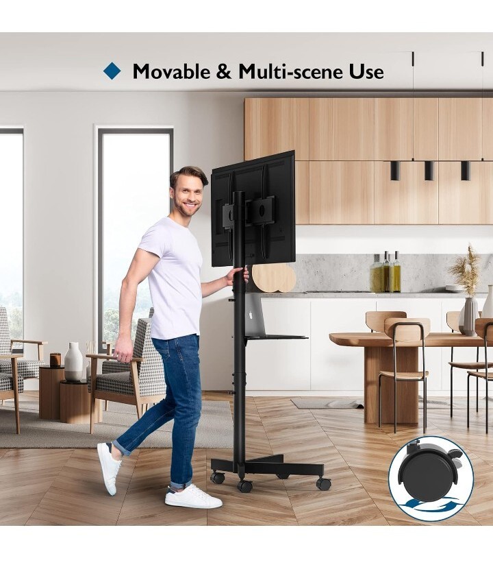 BONTEC Mobile TV Cart for 2360 Inch LED LCD Flat Curved Panel Screens