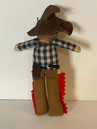 VINTAGE COWBOY COMPOSITION DOLL OLD UNBRANDED MADE IN JAPAN - Picture 2 of 2