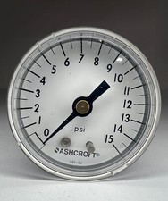 ONE 1 ASHCROFT Pressure Gauge 20W 1005PH 02B 15  2" 15PSI NEW 