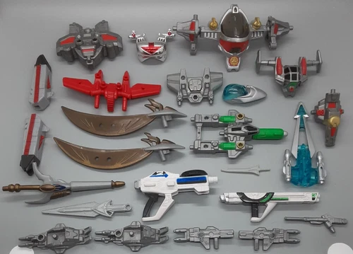 Vtg. 1999 MMPR Power Rangers Lightspeed Rescue & Timeforce Armor & Weaponry Lot