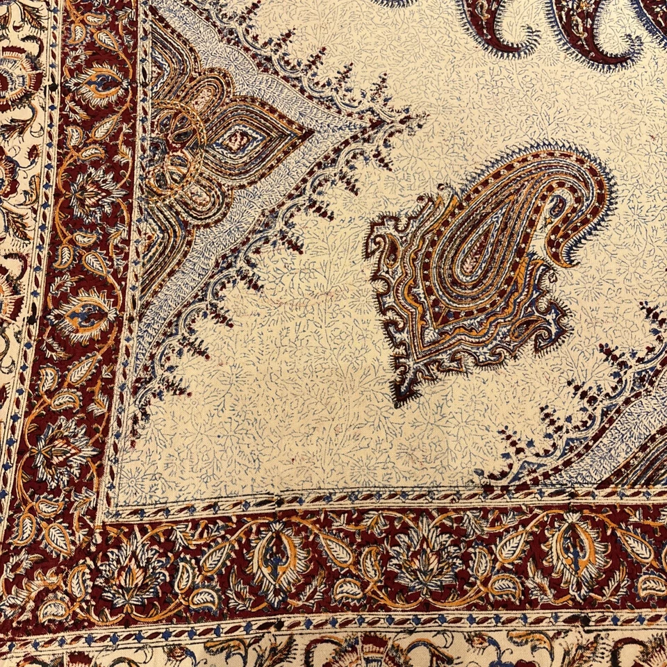 Queen Size Bed Spread Hand Craft Ghalamkar Washable 100% Cotton - Image 4 of 4