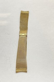 Vintage 1/20 10K Gold Filled Mesh Watch Band Strap 15.3mm Curved Ends 5 3/8"