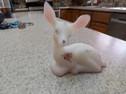 Fenton White Pink Satin Berries & Blossoms Burmese Deer Rare  Signed  No Chips