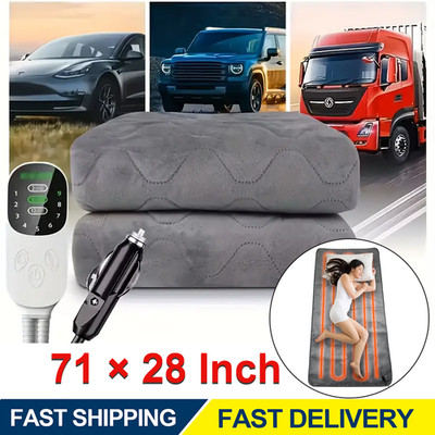Heated Car Blanket 12V Electric Blanket for Car Truck SUV Portable Heated Throw