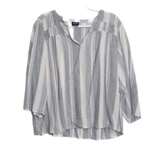 Splendid Size 2XL Womens Long Sleeve Striped Blouse