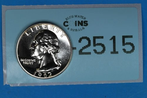 1962 25C WASHINGTON SILVER QUARTER DOLLAR PROOF RAW-2515