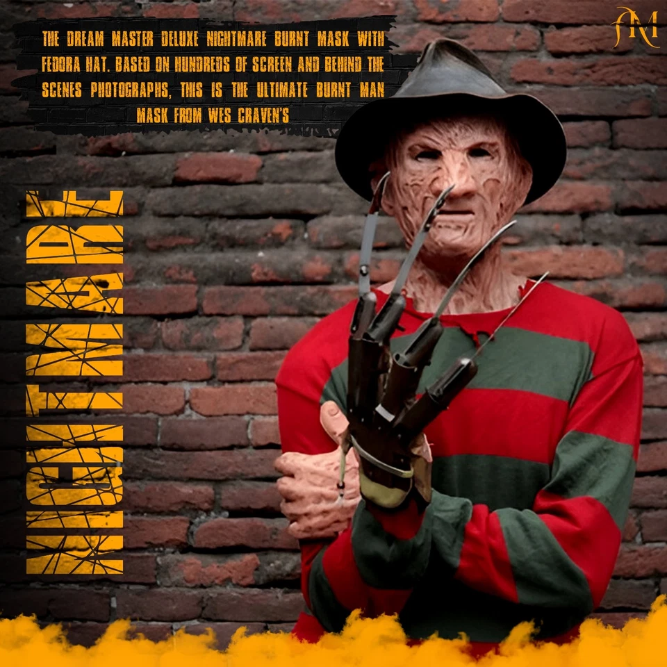 Freddy Krueger Claw Glove & Brown Fedora Hat Set for Adult Halloween Costume - Image 4 of 4
