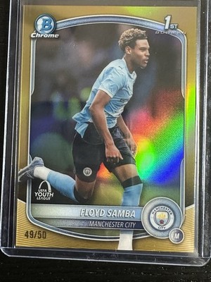 2026 Topps Chrome UCC FLOYD SAMBA Bowman 1st Gold Refractor 49/50 Man City SSP