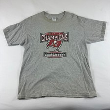 Tampa Bay Buccaneers Size Large World Champions Super Bowl XXXVII T Shirt Gray
