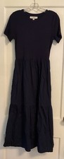 Women’s LOFT Long Navy Blue Short Sleeve Dress Size S