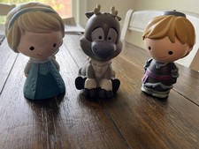 Lot- Three Frozen Vinyl Figures. Elsa, Sven, Krostoff. Bath Or Pool Toys. Read