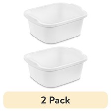 12 Quart Dishpan Plastic Wash Tub Multi-Purpose Basin for Kitchen Sink White