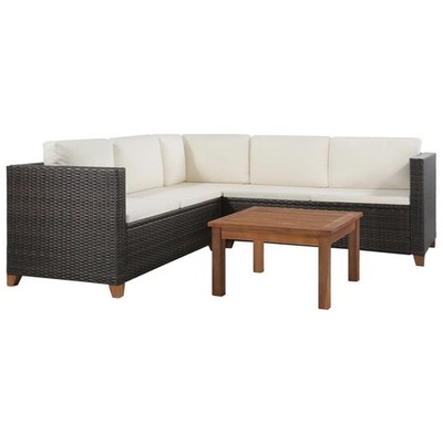Garten Lounge Set Kissen Sitzgruppe Gartenmöbel Sofa 4-tlg. Poly Rattan vidaXL