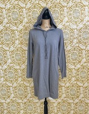 Eileen Fisher Traceable Organic Cotton Jersey Hooded Mini Dress in Gray Sz S