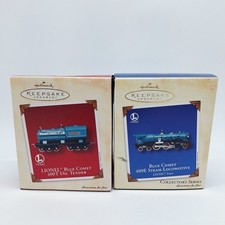 Hallmark Lionel Blue Comet Locomotive Engine Oil Tender Ornament Train Lot