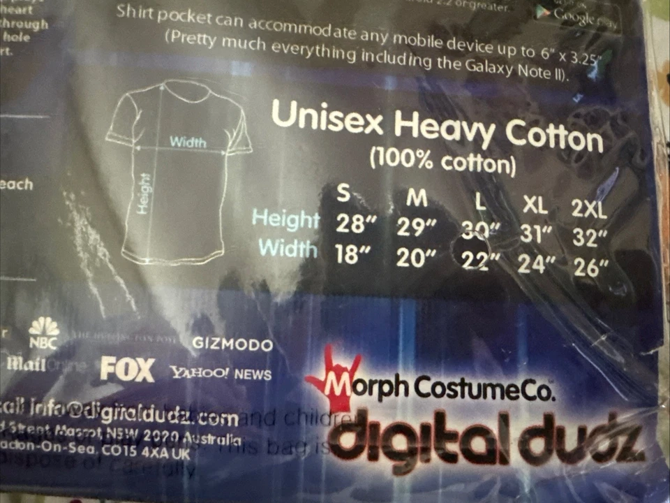 Camisa Zombie Morph Costume Co. Digital Dudz Unisex Corazón Golpeante Talla Extra Grande Foto 3 de 4