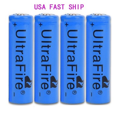4x Batteries 3.7V Rechargeable Batte for Flashlight headlamp Battery