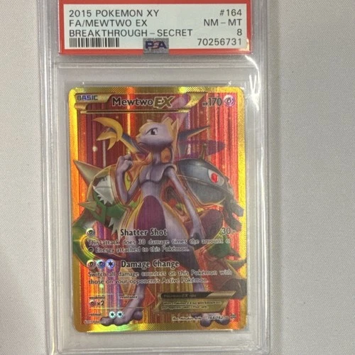 Mewtwo EX Pokémon TCG Breakthrough 164/162 Full Art Secret Rare PSA 8 2015