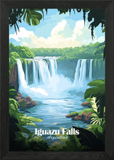 Iguazu Falls Argentina Framed Wall Art Poster Canvas Print Picture