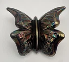 Vintage FENTON Amethyst Carnival Glass Butterfly Paperweight