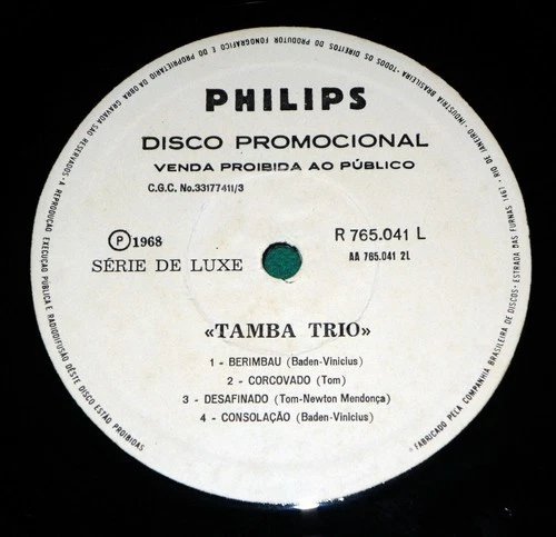 Tamba Trio - ST LP MONO 1968 Brazil 1st press PROMOTIONAL LP JAZZ BOSSA NOVA EDU - Image 4 of 4