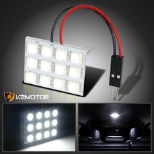 12-smd 1210 White Led Dome Light Panel Car Interior T10 Ba9s Adapter