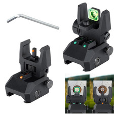 Fiber Optic Sights Flip Up Front and Rear Sights Backup Picatinny Rail Mounted