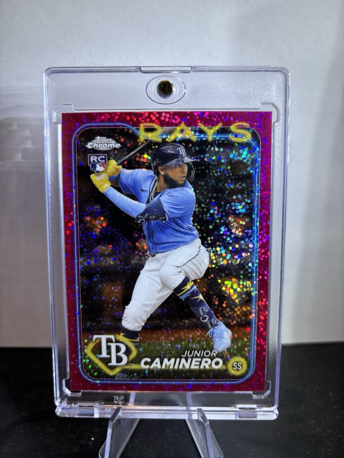 2024 Topps Chrome - Junior Caminero #213 Magenta Speckle Refractor /350 (RC)