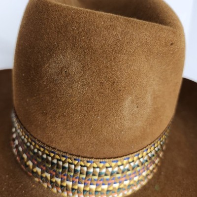 Vintage John B Stetson 4X Beaver Brown Western Cowboy Hat sz 6 7/8