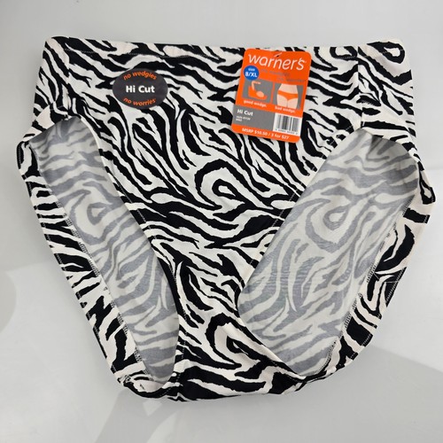 NWT Warner’s No Wedgies No Worries Hi-Cut Panties 5139 8 XL Zebra - Picture 1 of 4