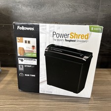 FELLOWES DOCUMENT SHREDDER 5 SHEET STRIP CUT PAPER 11L BIN POWERSHRED P-25S